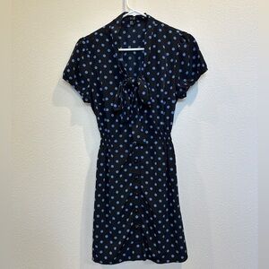Polka Dot Black and Blue Dress